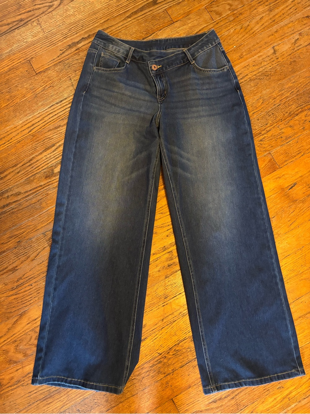 Halara Flex Asymmetrical Low Rise Wide Leg Jeans - Picture 4 of 9